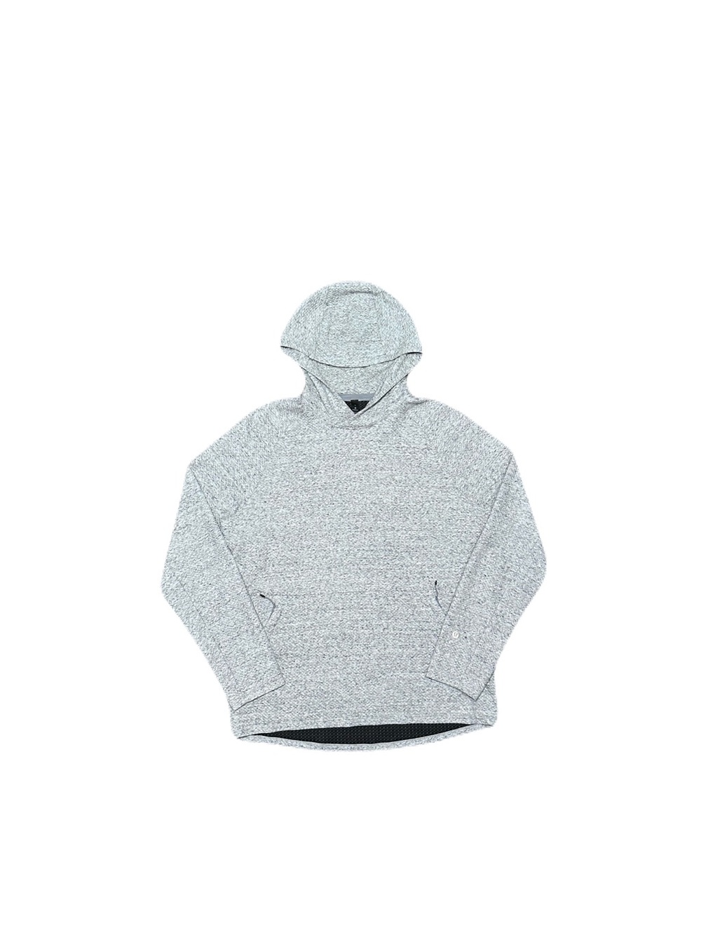 Lululemon At Ease Hoodie Mens Large Gray Textured Double Knit Cotton Pullover